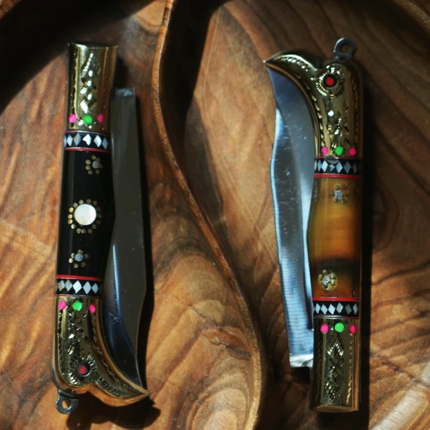 新疆非遗鸽子头手工靴子小刀10厘米（传承人定制）