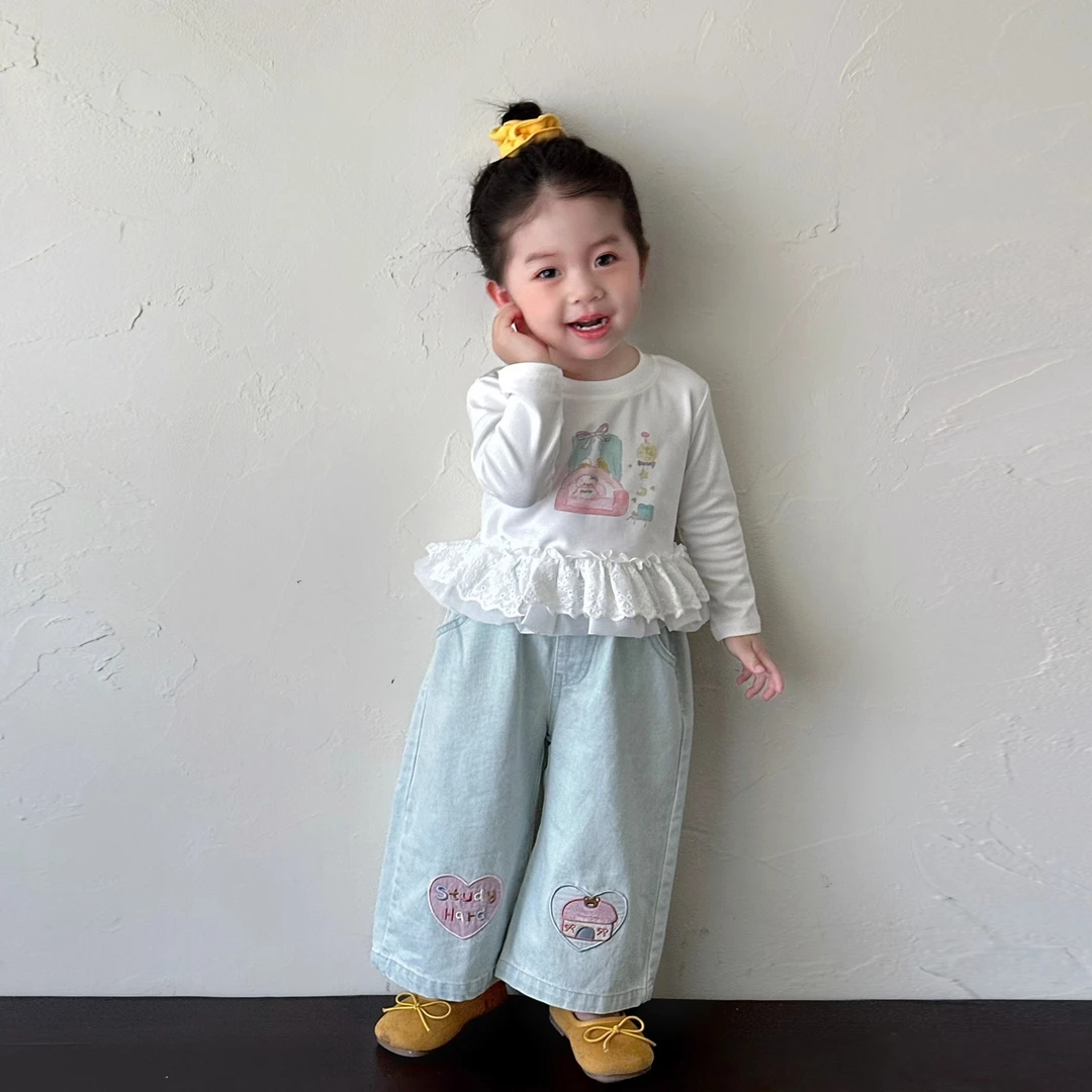 宝宝秋季套装超萌上衣裤子女童秋装洋气打底衫牛仔裤早秋韩系穿搭