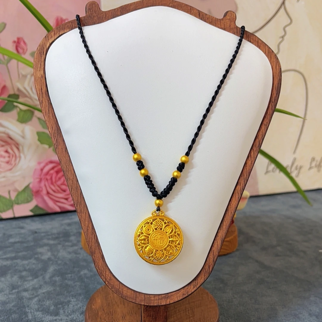 铜合金吊坠 精工版（小号）圆牌莲花八宝罗盘吊坠