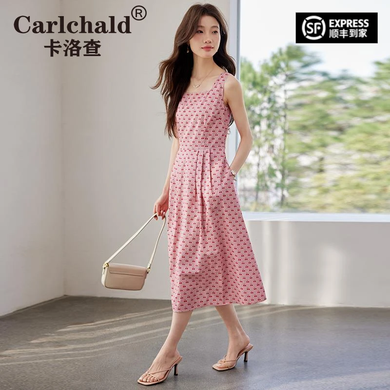 小黑裙卡洛查时尚裙子吊带修身女宽松2025新款感休闲气质韩版背心