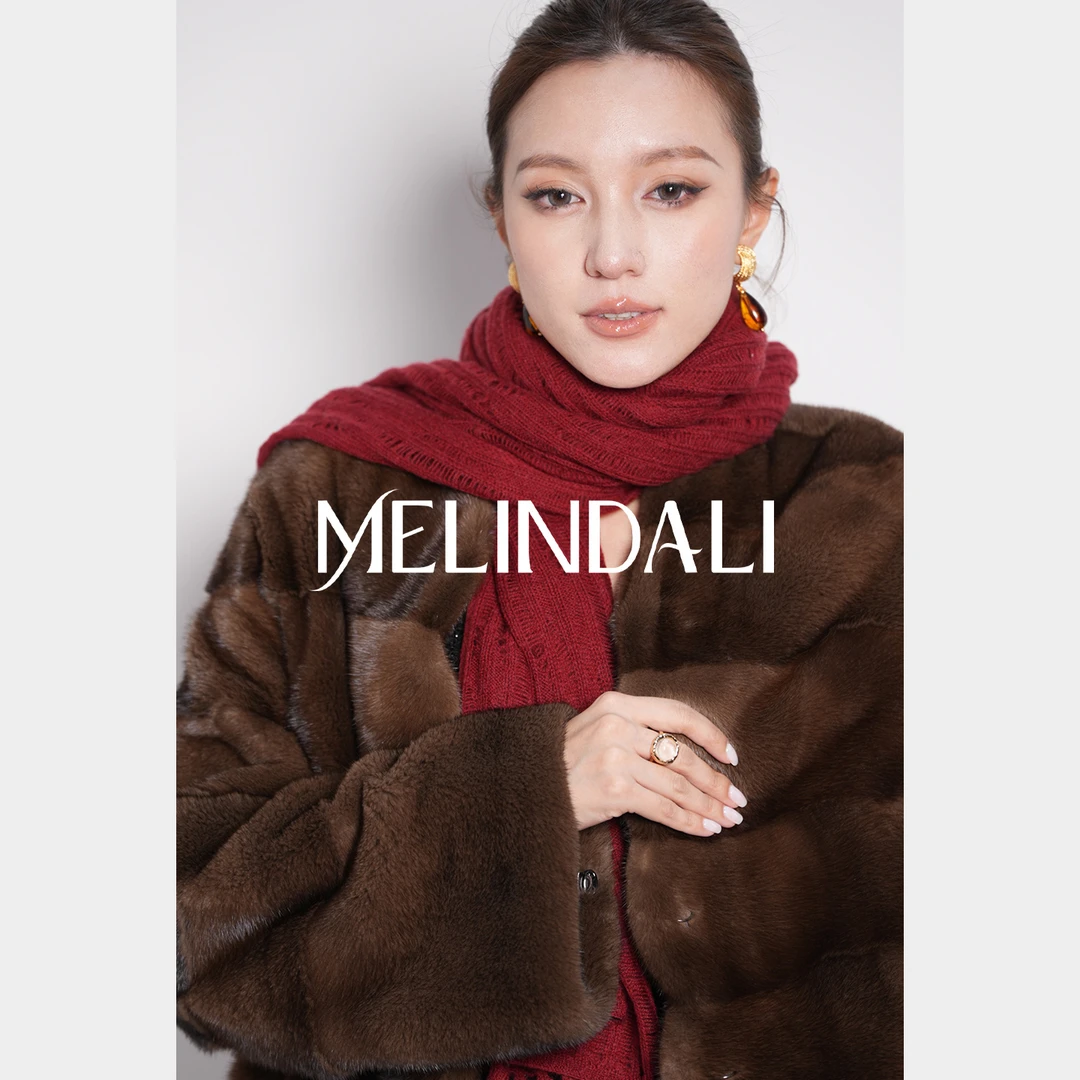 Melinda Li【暖柔氛围】绵羊毛阿拉善山羊绒编织镂空酒红围巾围脖