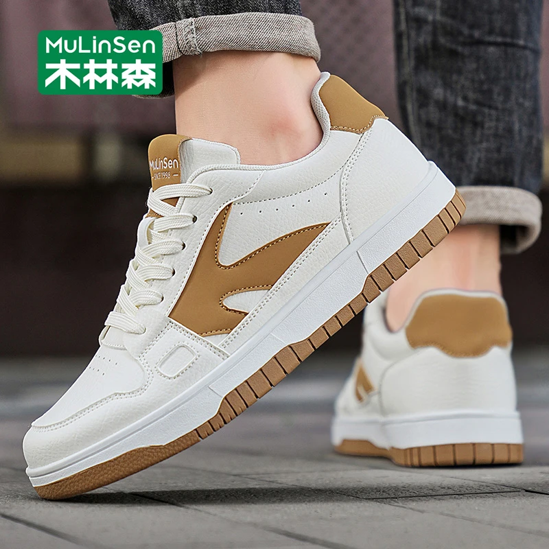 木林森板鞋男款低帮2025新款秋冬季时尚潮流百搭轻便运动休闲男鞋