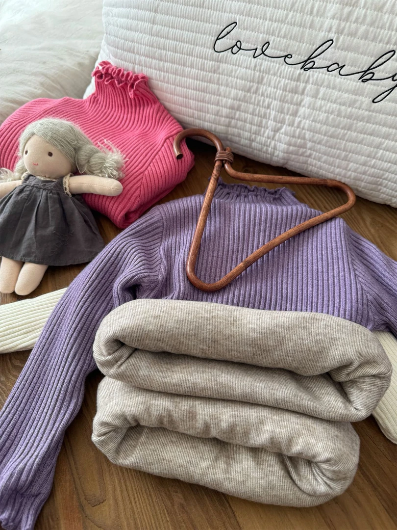 木耳领打底衫法式领型女高领毛衣秋冬宝宝韩版加厚