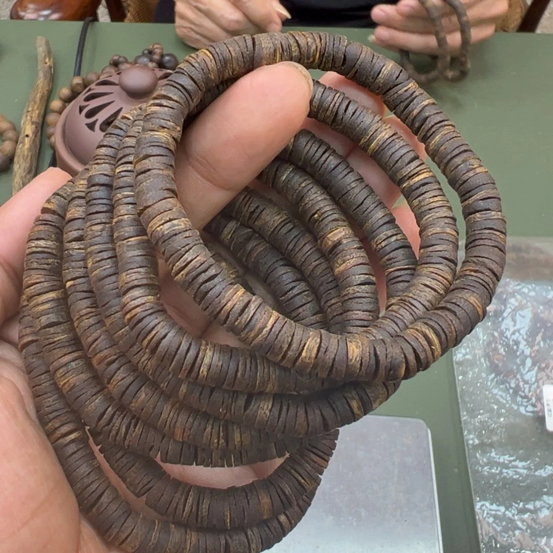 沉香手串张勺子沉水片珠卡7/7g单圈多样性发一