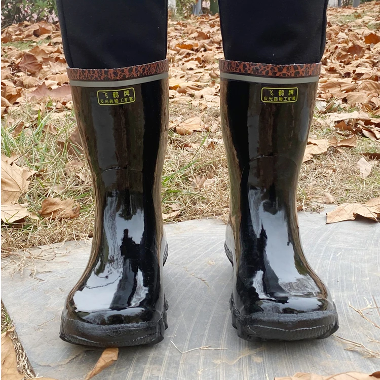 飞鹤秋季防雨防水雨鞋雨靴防滑橡胶大码中筒飞鹤矿工靴水鞋靴子