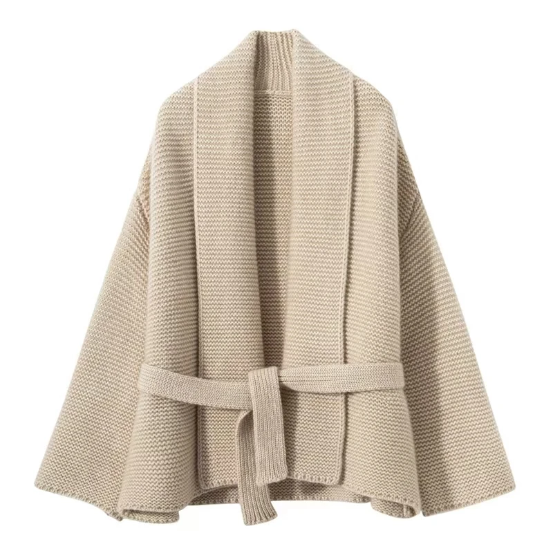 【100%纯山羊绒】重磅加厚气质披肩开衫八股反正针开衫百搭