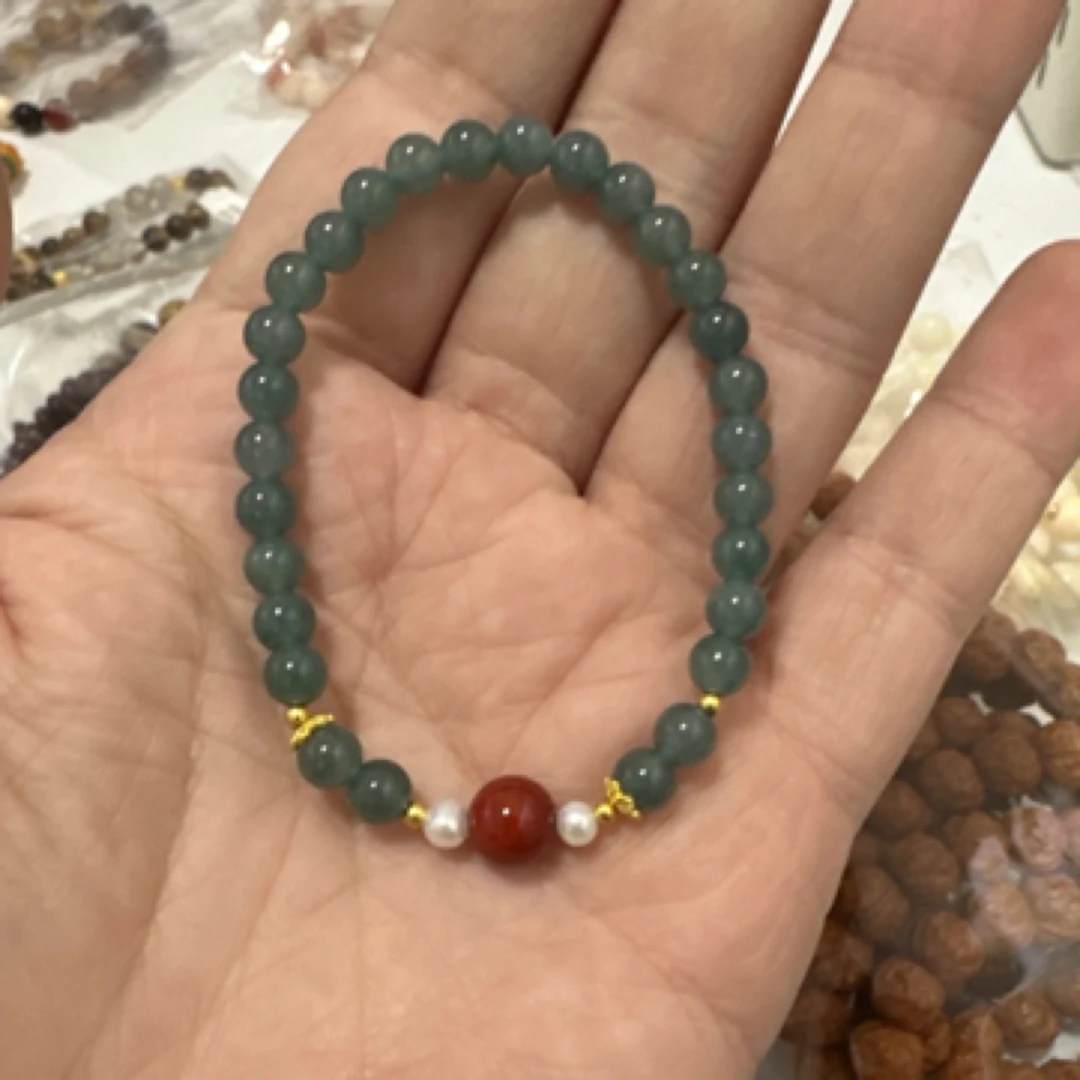 蓝水翡翠高货6mm手串A181