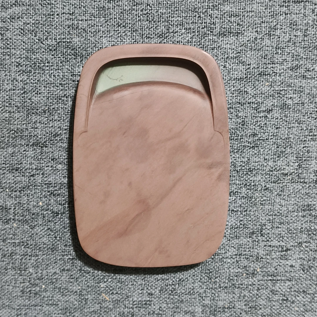 甘肃洮砚，西江双色小圆门字砚，尺寸10.1*7.2*1.4厘米