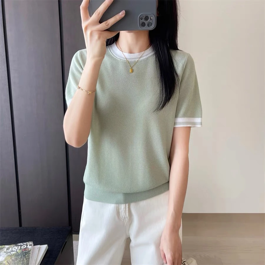 轻奢老钱针织衫~ [ 桑蚕丝+棉 +莱赛尔 /时髦撞色边/ 立体肌理 ]