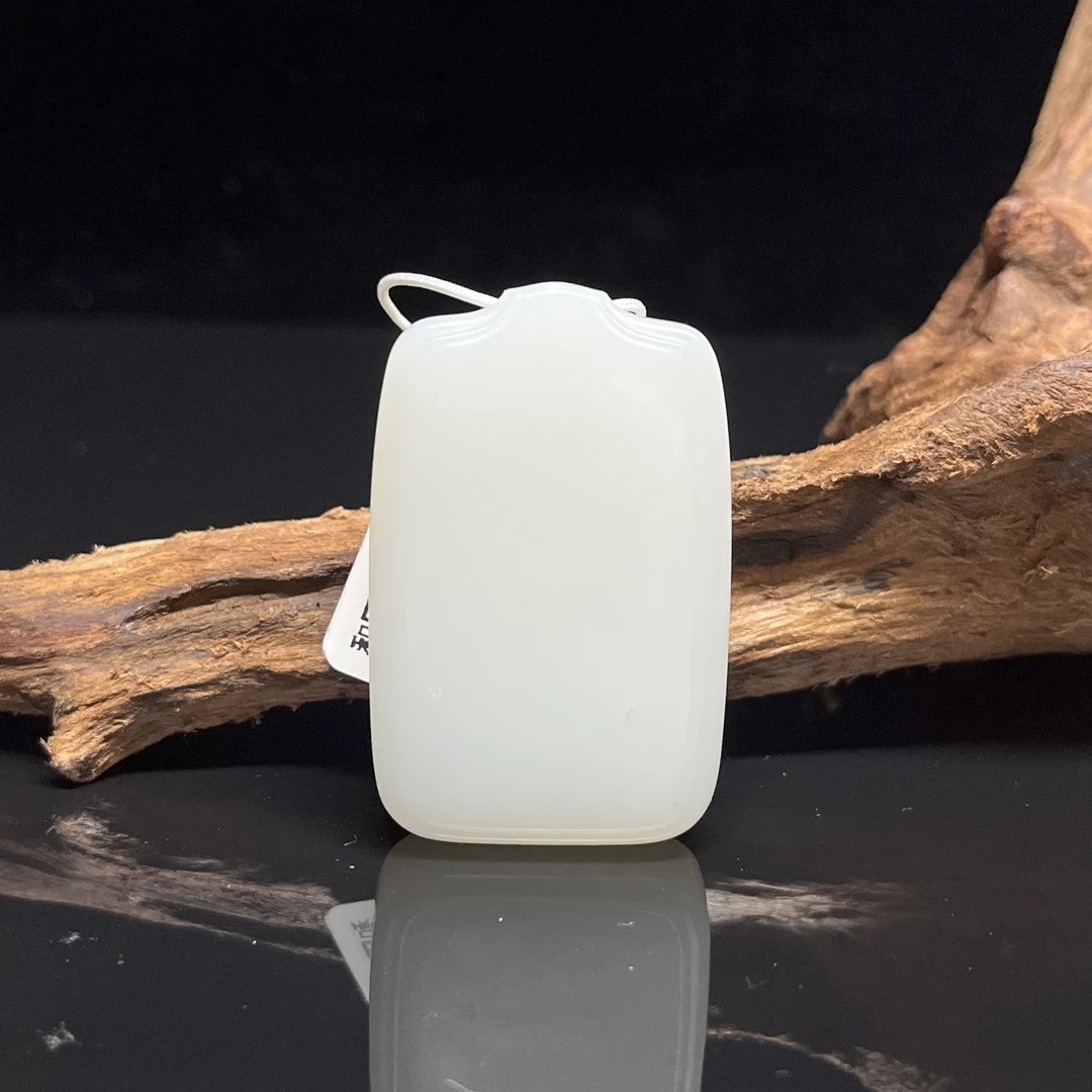 【蛮石】和田玉无事牌吊坠挂件约卡48.5*31.1*12.7mm M55-099