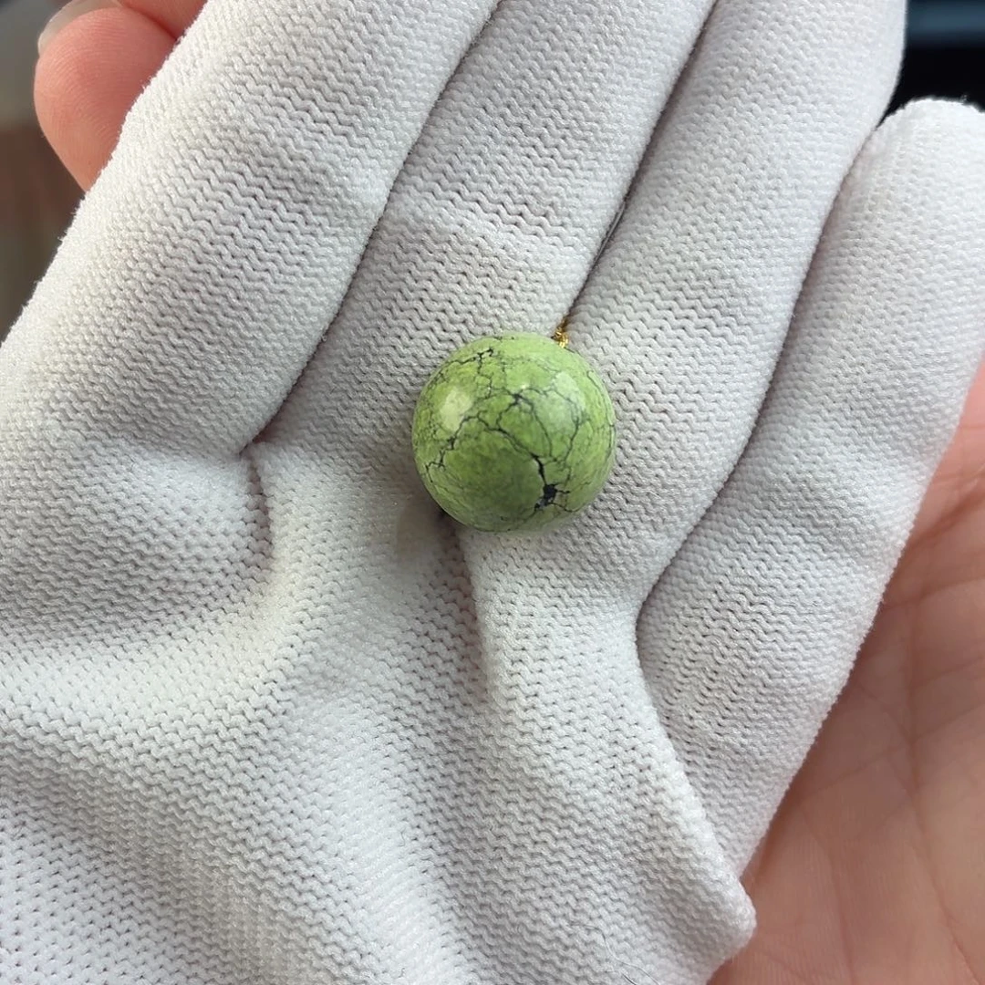 绿松石未镶嵌配饰15.2mm菜籽黄