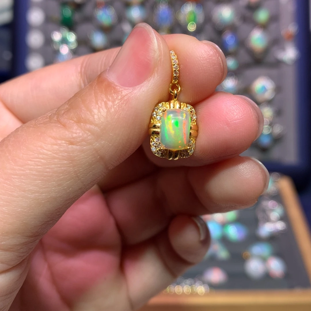 银S925镶嵌欧泊吊坠款式