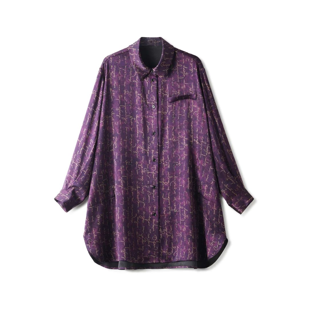 【紫韵金文】80姆米重缎大皮子高货欧非特香云纱上衣显瘦LBW24123