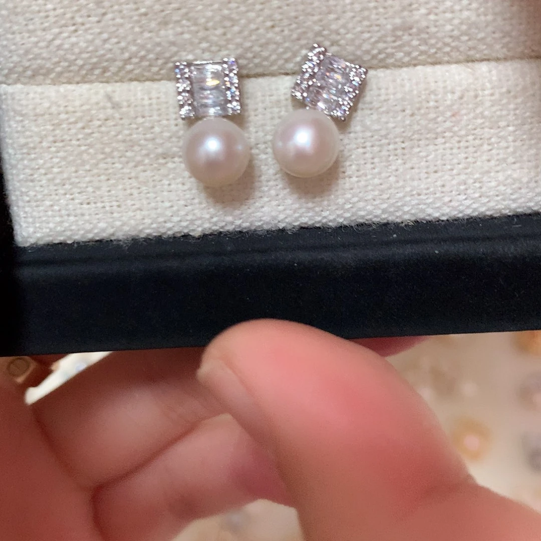 淡水珍珠耳饰合金