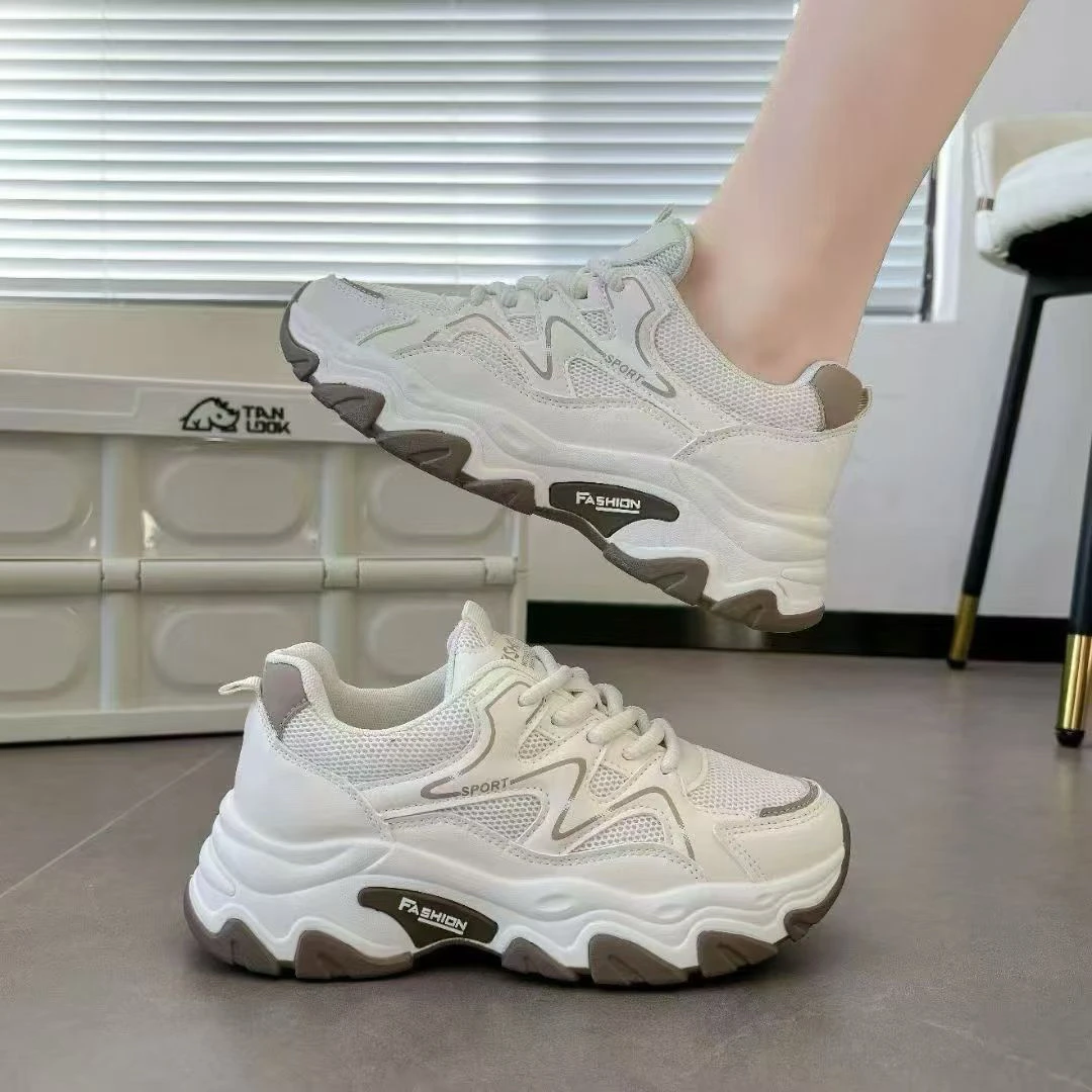 新款时尚潮流休闲百搭厚底老爹鞋增高透气低帮运动鞋子