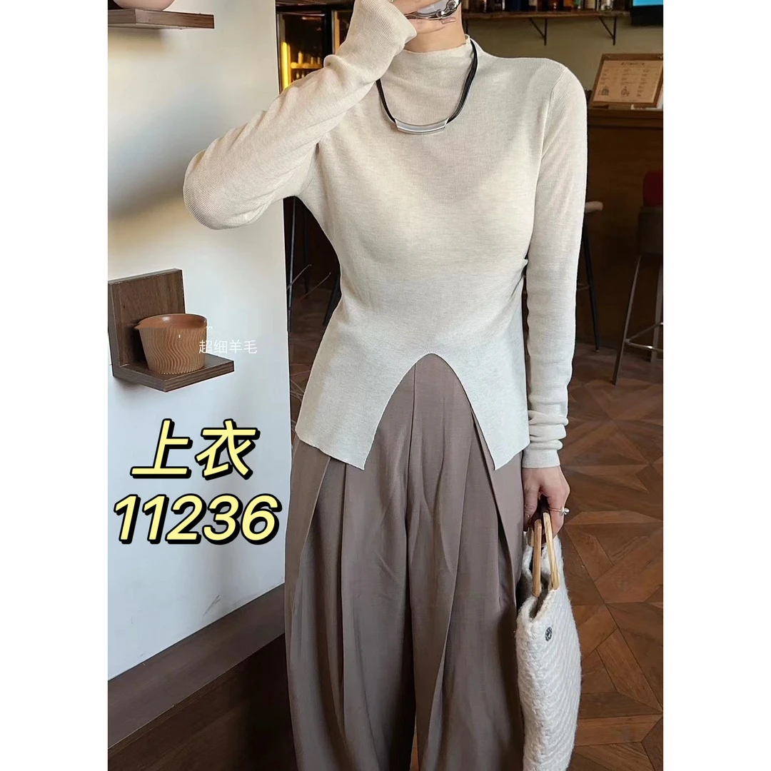 11236（部分无水洗唛，介意慎拍） SANFAN新款设计感后背镂空针织衫