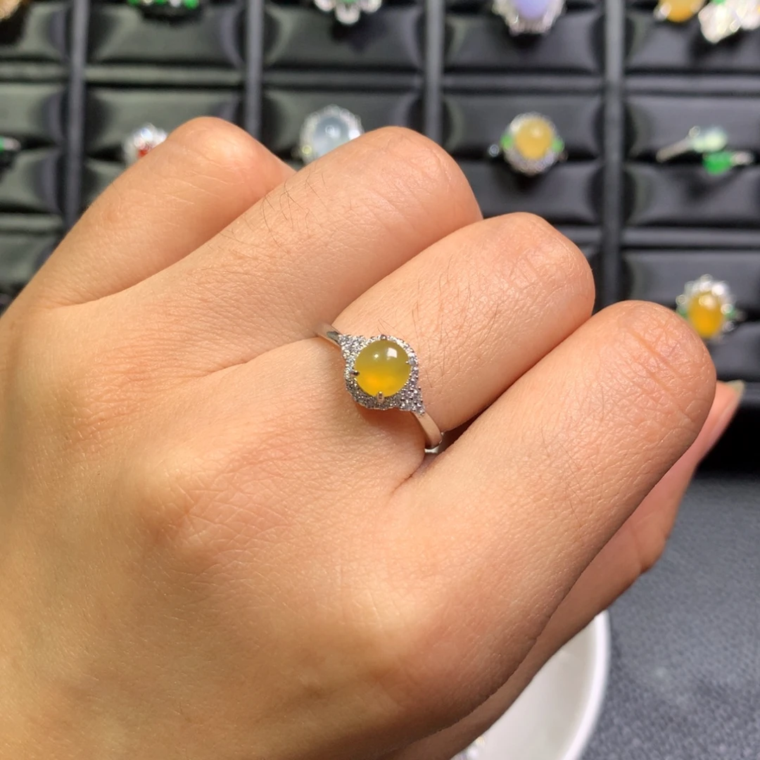 翡翠银S925镶嵌戒指