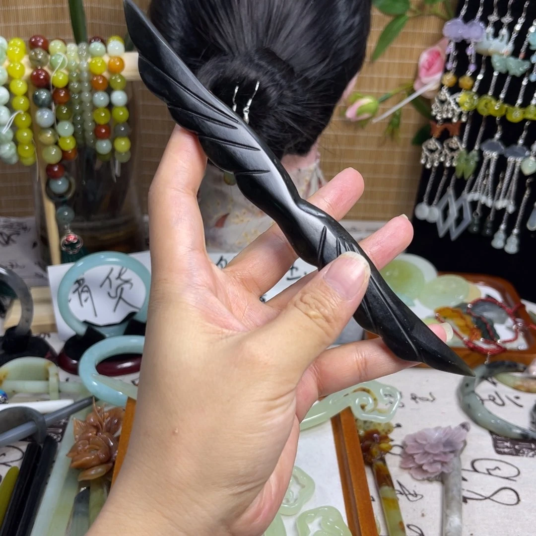 蛇纹石玉合金发饰