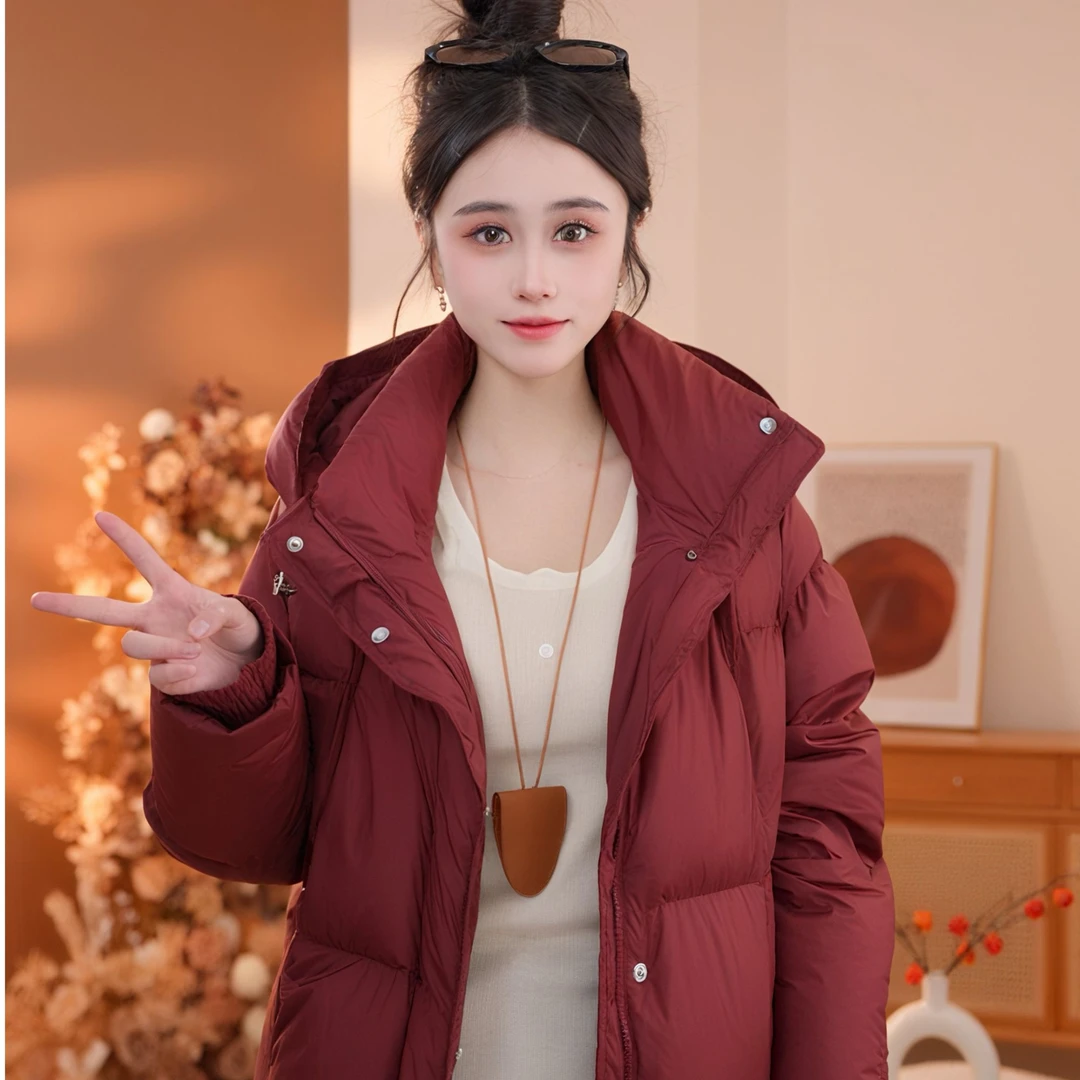 鸭鸭羽绒服女短款冬季宽松休闲面包服休闲外套YE5B609371D