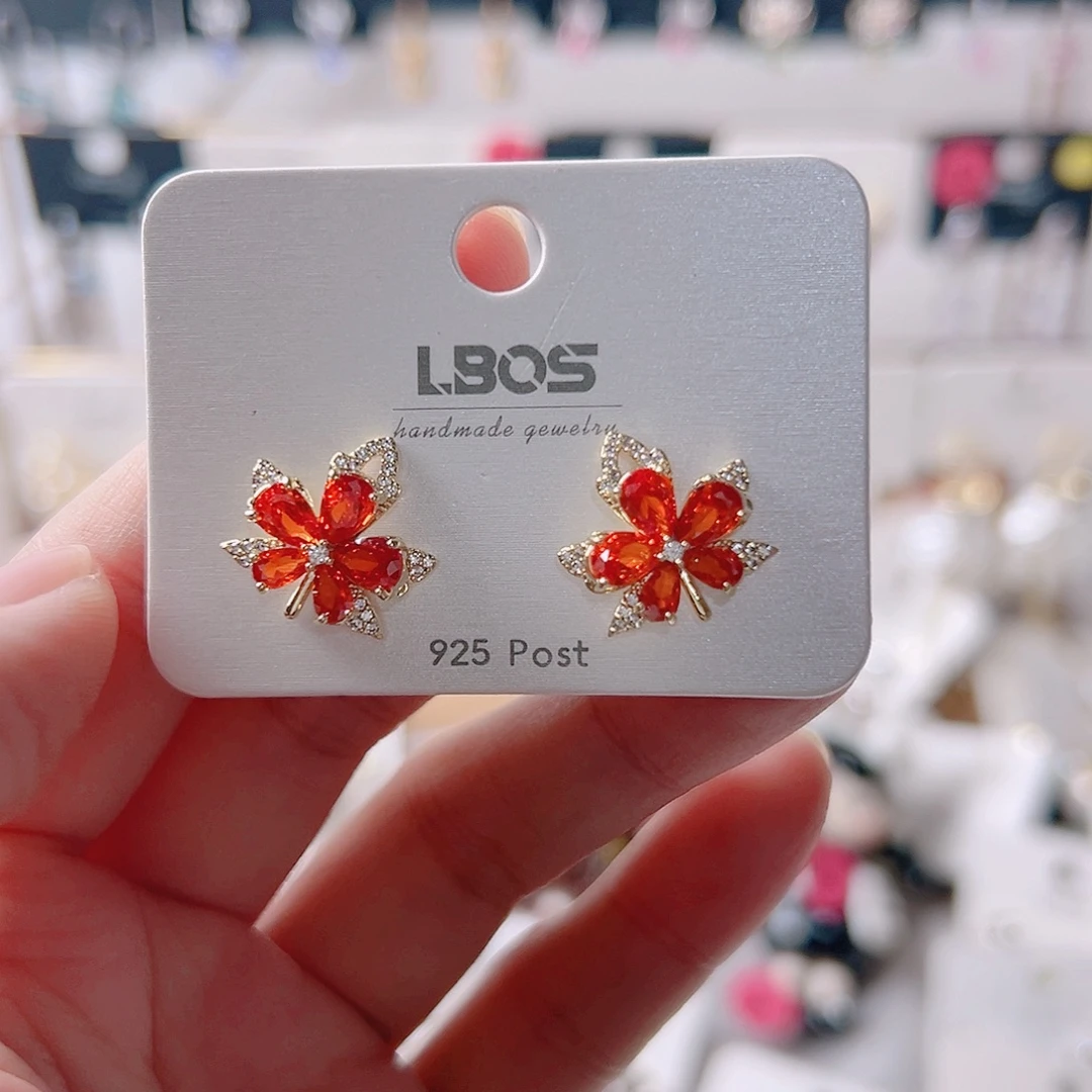 锆石纯铜合金耳环