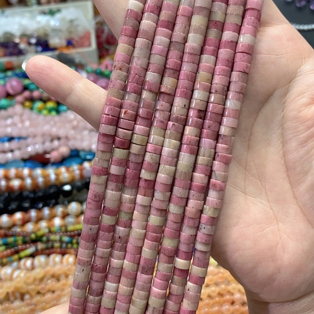 玛瑙/玉髓合金珠宝半成品天然红纹直切一条卡6mm