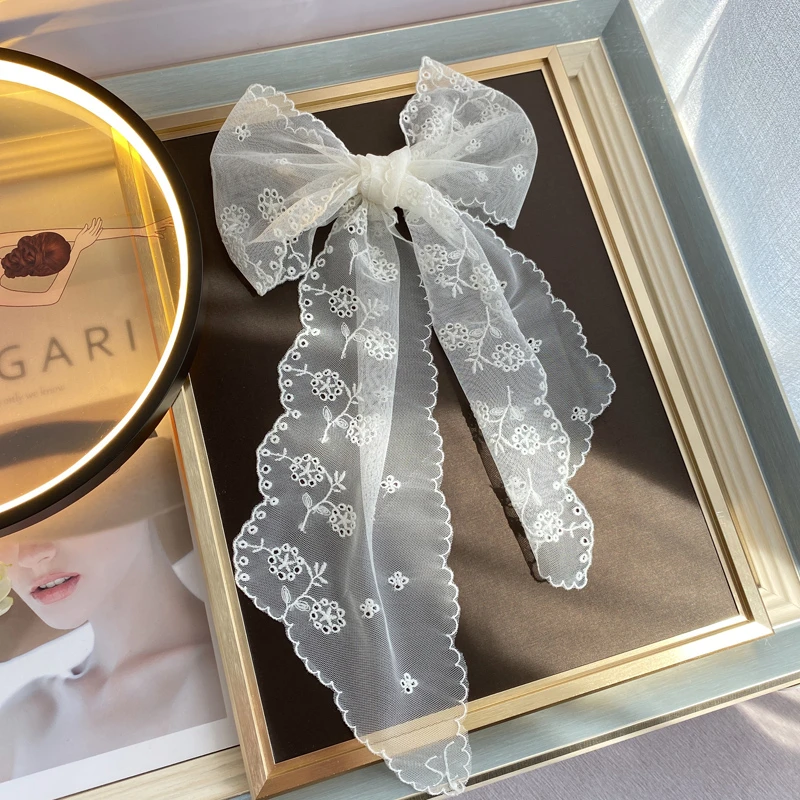 超仙蕾丝发带女百搭长条蝴蝶结发绳森系甜美绑发飘带长条领巾头绳