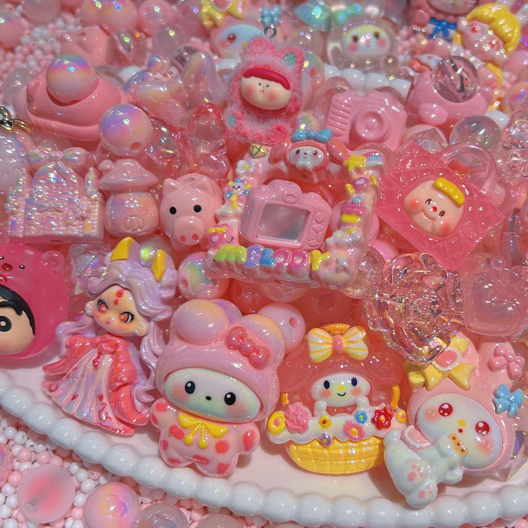 亚克力串珠彩绘珠闪粉珠大混款diy手工摆件