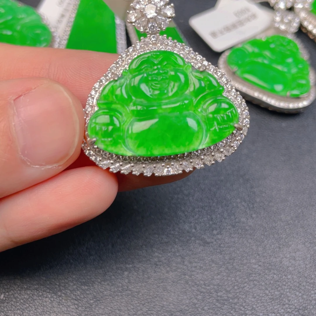 翡翠银S925镶嵌吊坠(不含链)