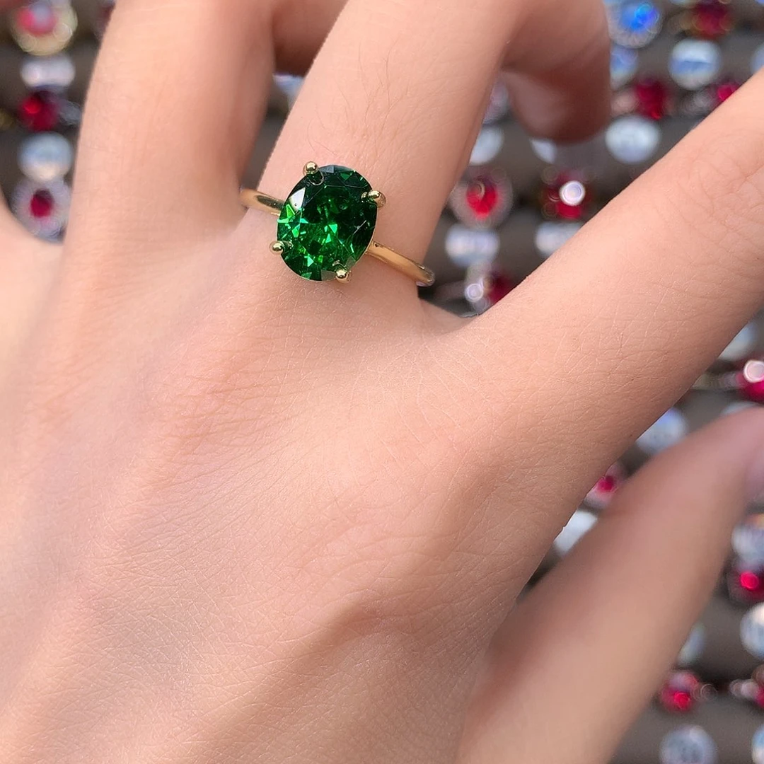 银S925镶嵌戒指碧玺金810