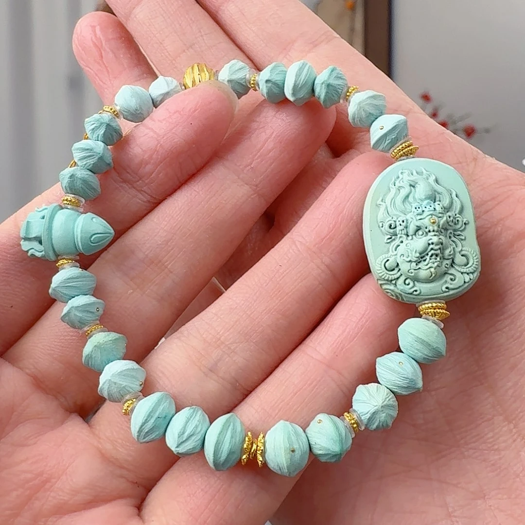 绿松石18K金镶嵌珠宝奇石