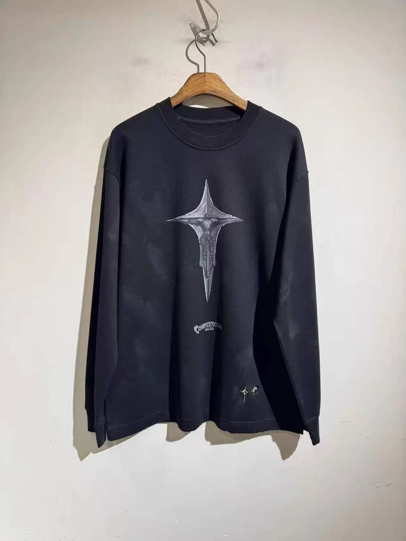 313228星芒印花黑色长袖时尚潮流打底313228