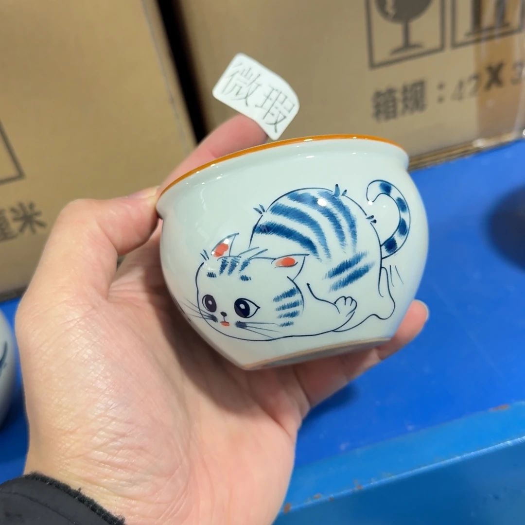 釉下手绘茶具微瑕