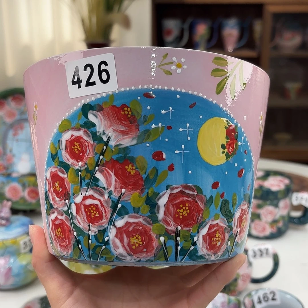 瓷片景德镇手绘高温釉下彩陶瓷茶具