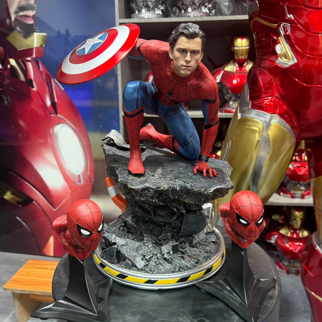 摆件3头雕内战荷兰弟盾牌蜘蛛侠1/4场景GK树脂雕像模型手办