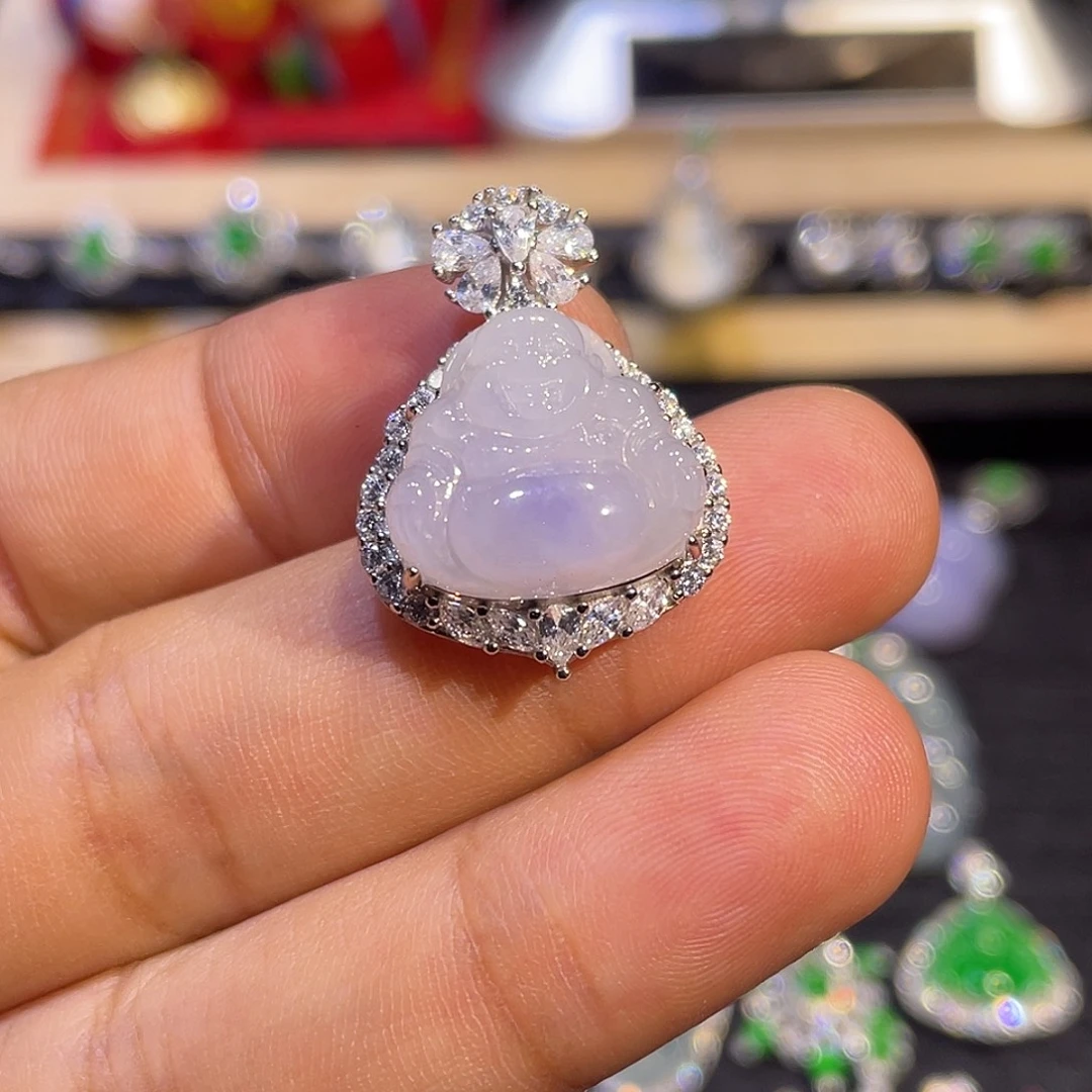 翡翠银S925镶嵌吊坠(不含链)