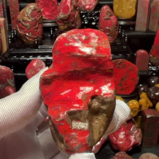 昌化鸡血石原石手把