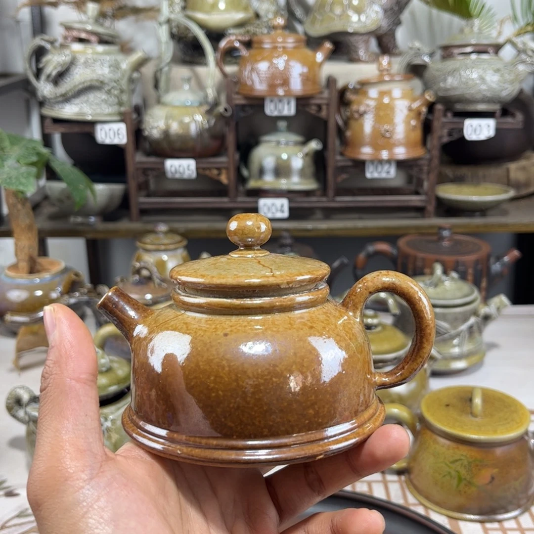 180cc白泥微瑕福利柴烧半月壶，古法传承裸坯柴烧