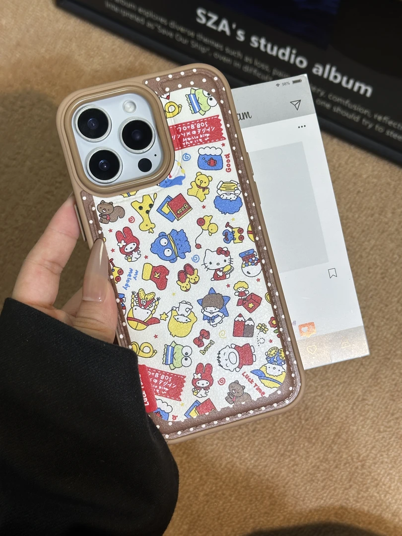 小众三丽鸥卡通插画适用iPhone17苹果16手机壳全包边防摔保护套