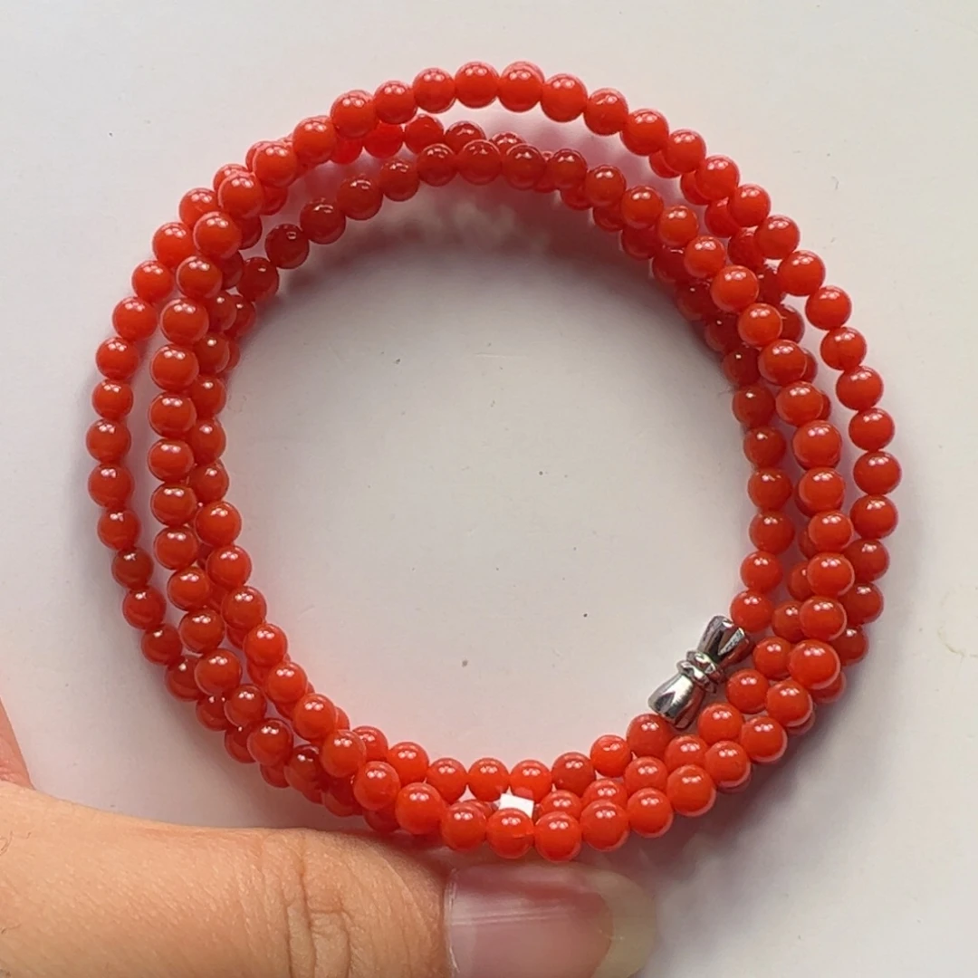未镶嵌南红玛瑙挂件大水沟小米珠链