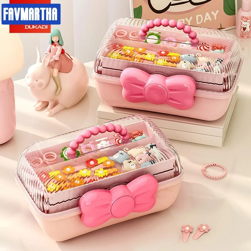 儿童发饰收纳盒女孩女童头饰饰品发夹宝宝头绳皮筋大容量首饰盒子