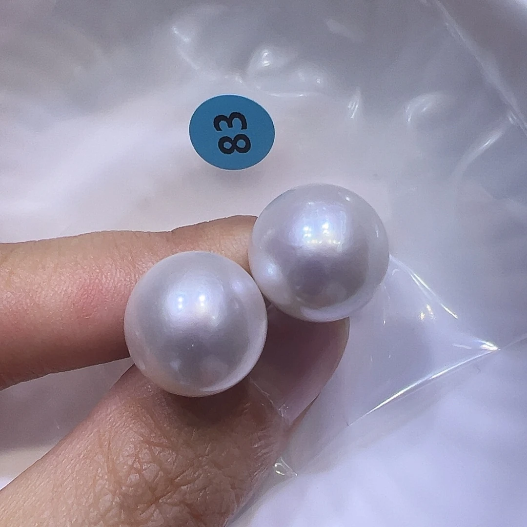 耳饰银S925镶嵌淡水珍珠