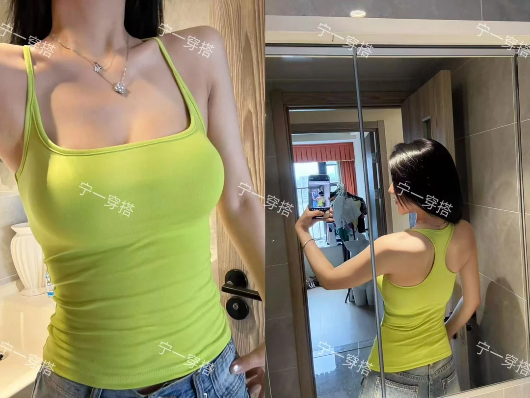 NY8030 工字背运动吊带背心带胸垫内搭显瘦美背宁一纯欲风上衣