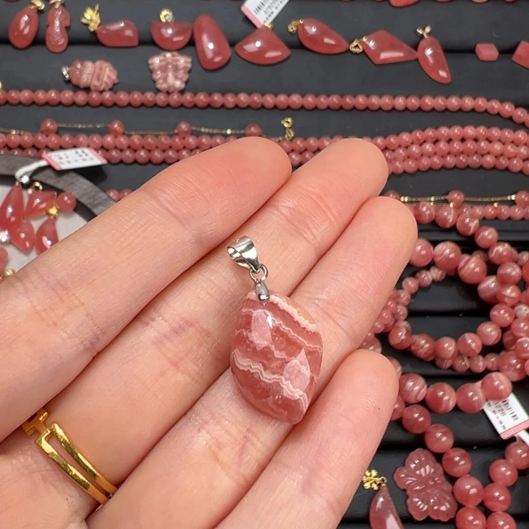 菱锰矿（红纹石）未镶嵌手绳