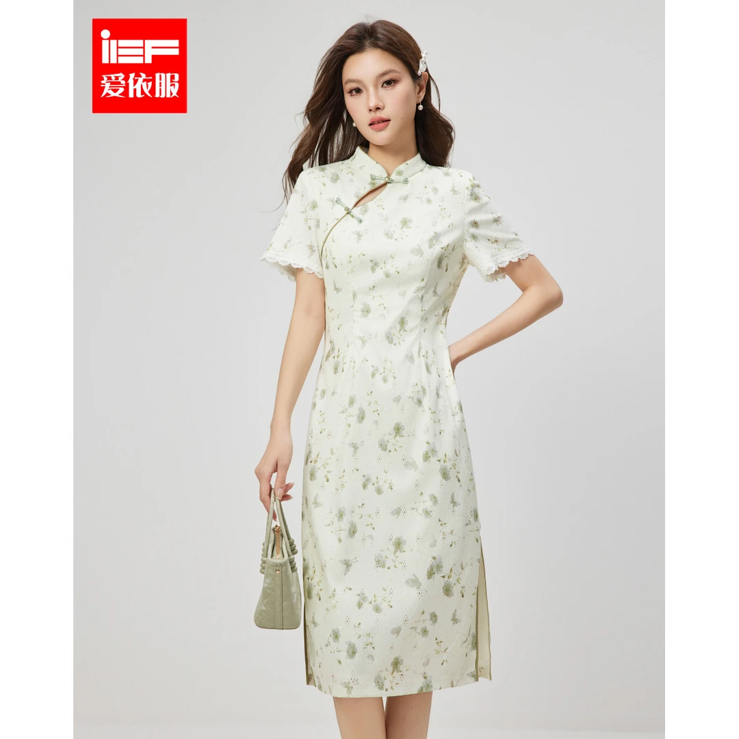 IEF/爱依服2025春季新款新中式改良设计优雅气质旗袍欧若风