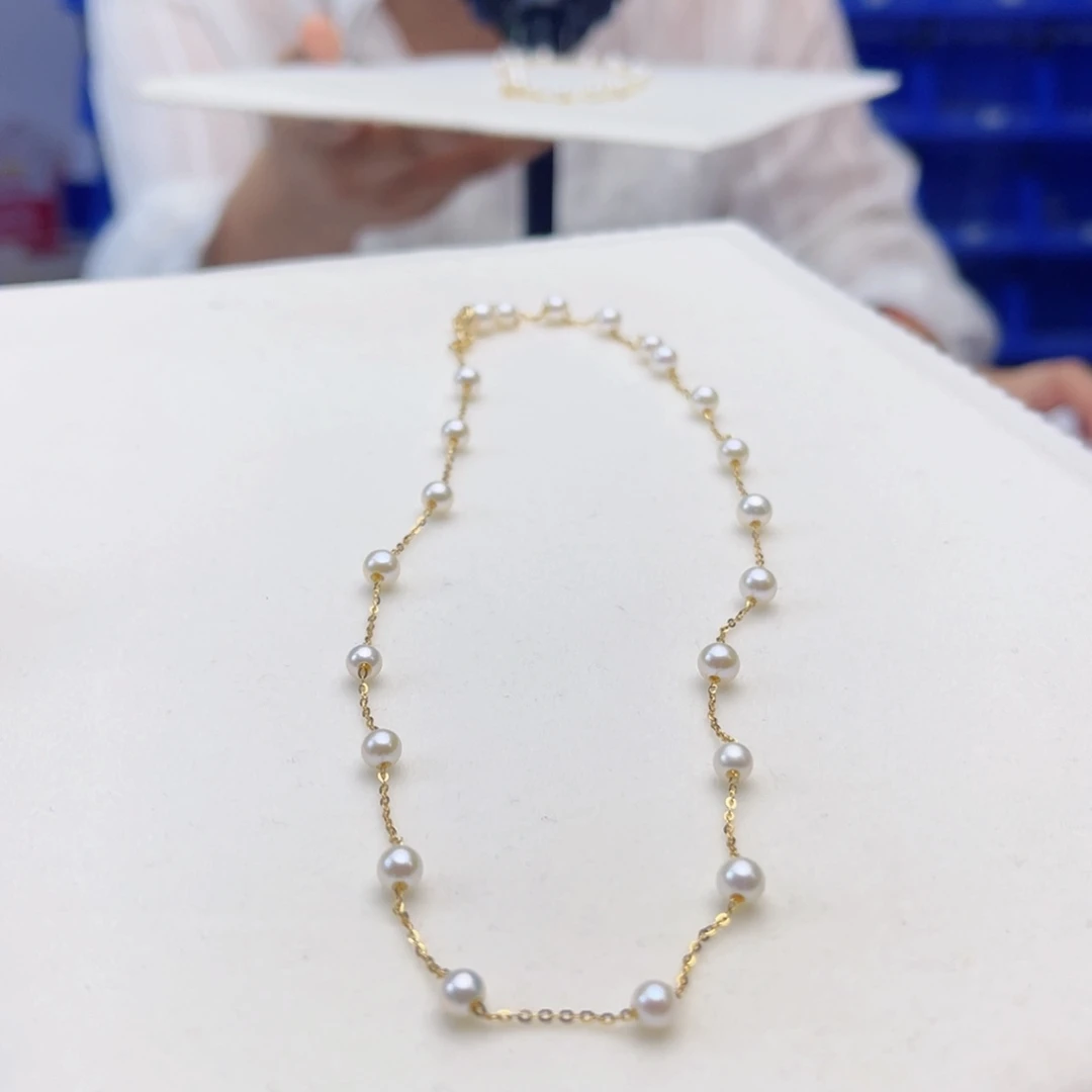 淡水珍珠银S925镶嵌颈饰4-5MM淡水满天星