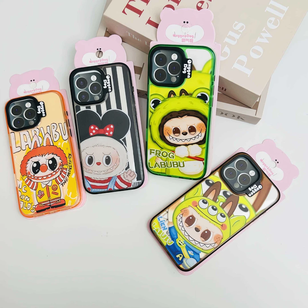 潮牌新款氧气狗变装拉布布适用苹果iPhone16promax手机壳15保护套