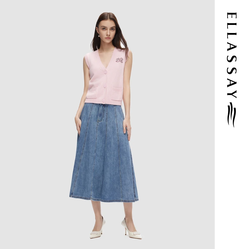 ELLASSAY歌力思欧若智性风清新慵懒风无袖针织衫EWD361M0