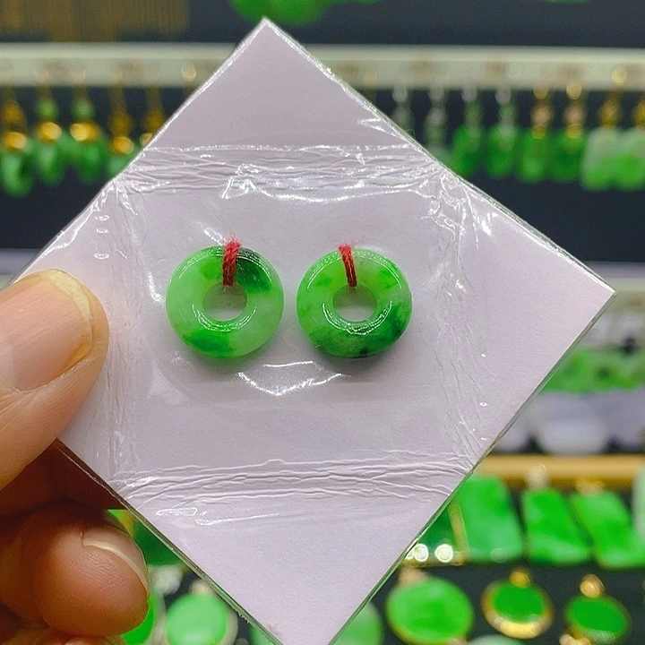 翡翠未镶嵌耳饰耳坠