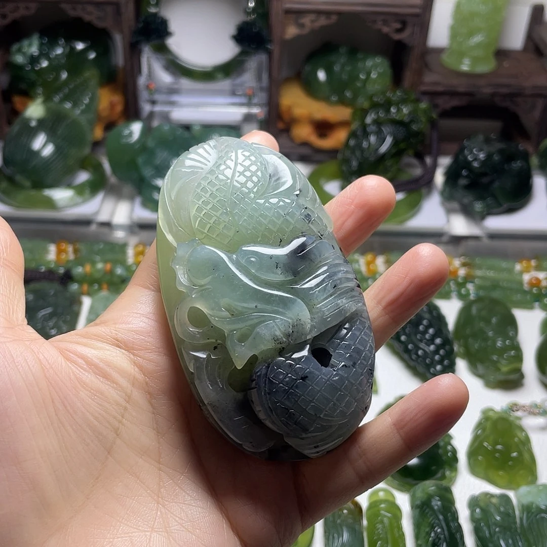 蛇纹石玉未镶嵌手把
