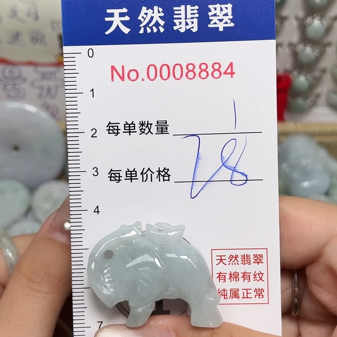 翡翠未镶嵌颈饰大象